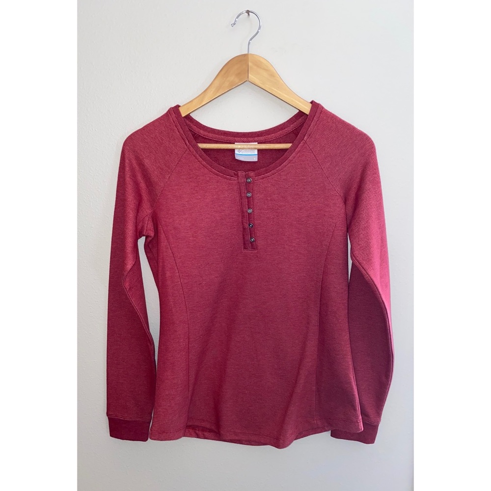 Columbia Striped Half Button Long Sleeve